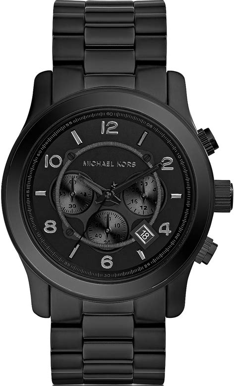 michael kors runway black tone watch|Michael Kors black chronograph watch.